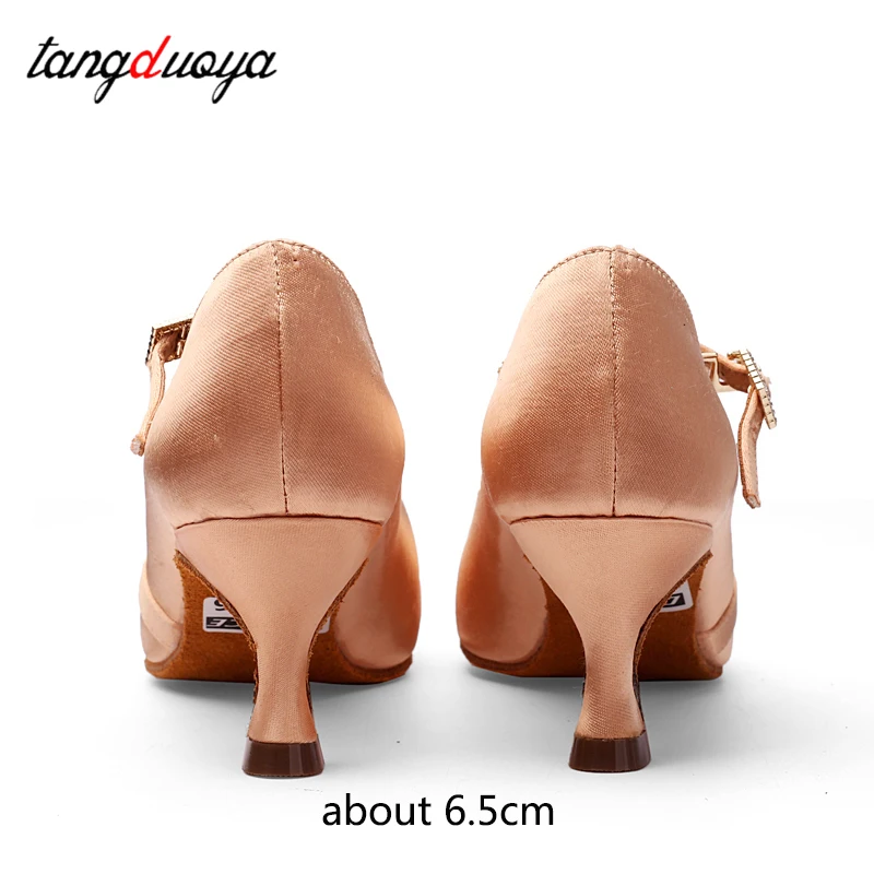 Professional dancing shoes woman double buckle 6.5cm high heels latin dance shoes for women salsa bachata jazz dance