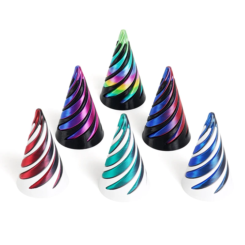 3D Printed Spiral Cone Toy Impossible Pyramid Passthrough Sculpture 3d printed toy pyramid toy