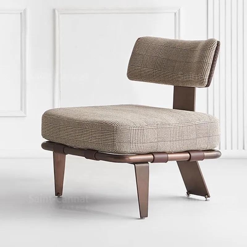 

Design Simple Nordic Chair Back Support Brown Puffs Living Room Chair Floor Ergonomic Comfy Sedie Da Soggiorno Furniture