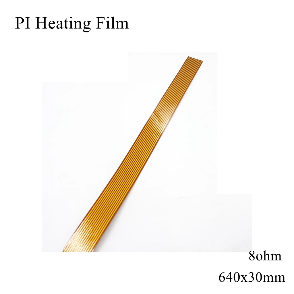 

640x30mm 5V 12V 24V 110V 220V PI Heating Film Polyimide Adhesive Electric Heater Plate Panel Pad Mat Foil Oil Engine Tank