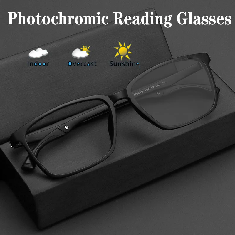 Brand Design Anti Blue Light Photochromic Reading Glasses Men