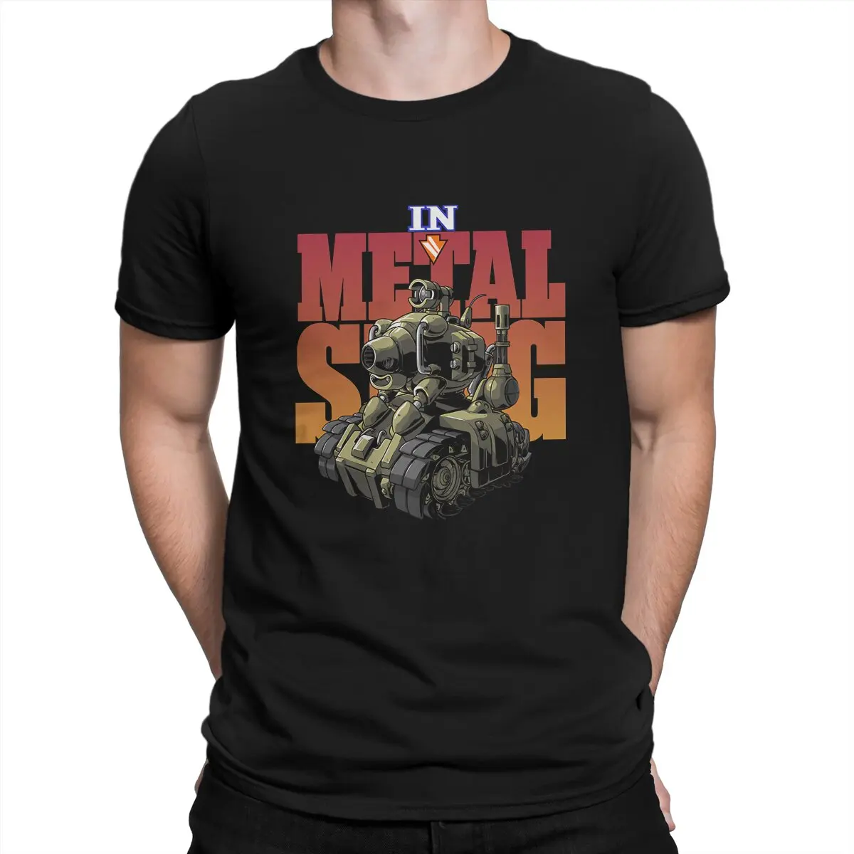 Metal Slug Game Essential T Shirt Vintage Punk Tshirt Da Uomo Poliestere Streetwear