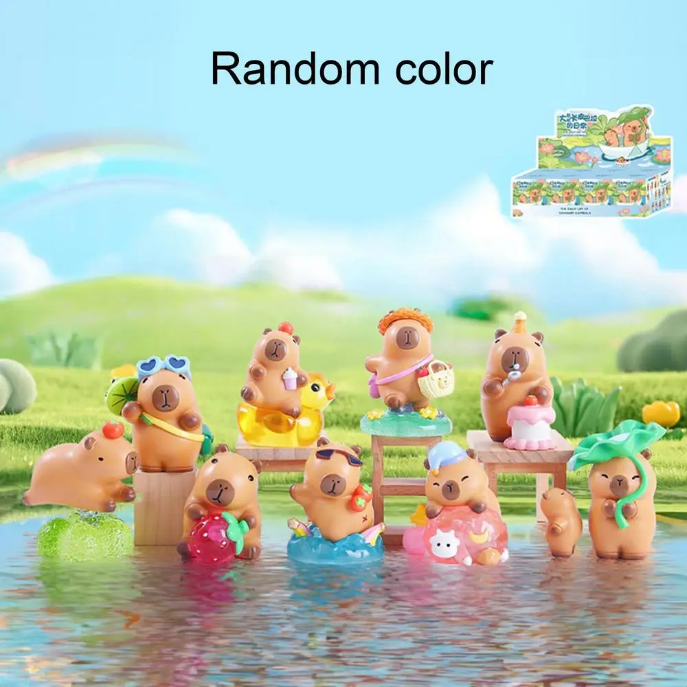 36 Pcs Mini Resin Capybara Figurines, Glow in The Dark Tiny Capybara Miniature Garden Ornaments for Birthday Cake Topper Car Dashboard Ornaments Collectible Toys (Classic & Luminous