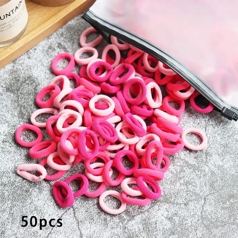 Kid Small Hair Bands Baby Girl Children Headbands Colorful Elastic Hair Tie Nylon Scrunchie Hair Rope 50/100pcs Hair Accessories baby glasses Baby Accessories
