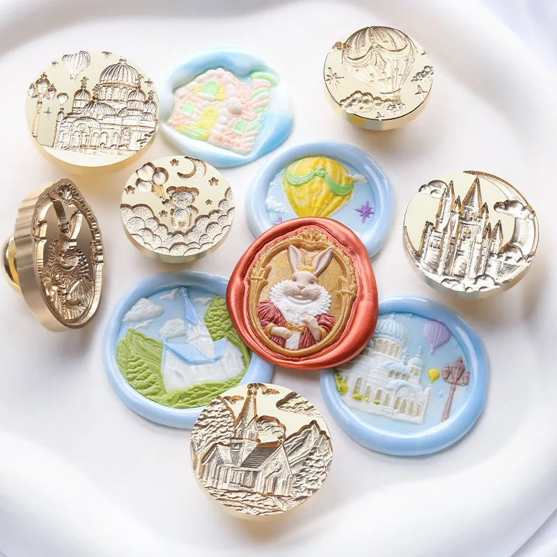 Embossed Brass Fairy Tale Lacquer Seals for Stamps and Greeting Cards