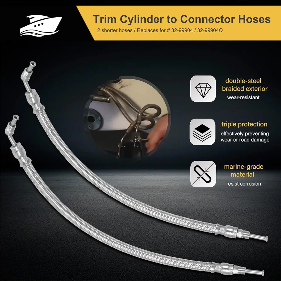 thumbnail interactive-video image 1 of Trim/Tilt Hydraulic Hose Kit For Mercruiser Alpha I, Bravo - Stainless Steel Braided Lines 1 of 4