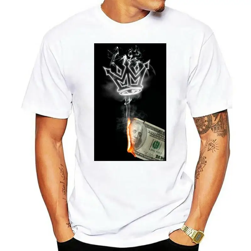 Мужская футболка с коротким рукавом и надписью «Money To Burn»