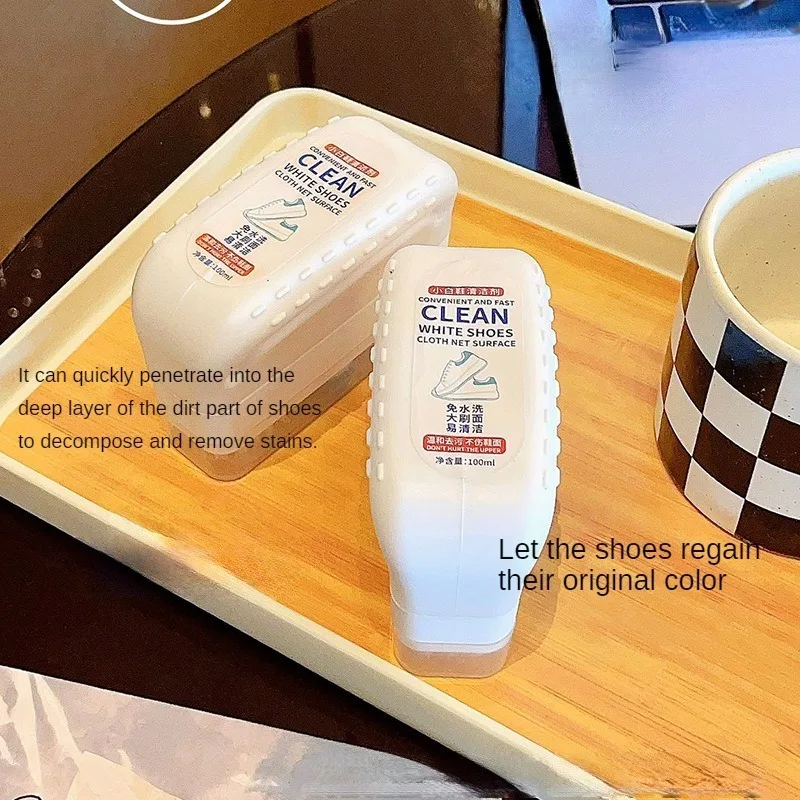 White Shoe Cleaner Free Brush Shoe Cleaning Magi c Cleaning Foam Stain Removing Yellowing Brush Shoe Edge Dry Cleaning Brush 4