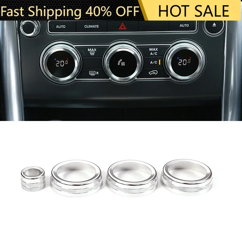 

Car Air Conditioner Volume Knob Cover Sticker For 2014-2017 Range Rover Sport Aluminum Alloy Black Car Interior Accessories