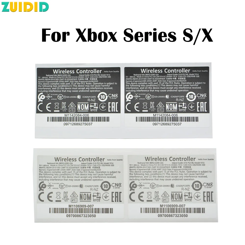 ZUIDID 5pcs For XBOX Series S/X Skin Sticker Stickers Skins For XBOX 360/ONE Slim S/Elite Handle Label Back Sticker Controller