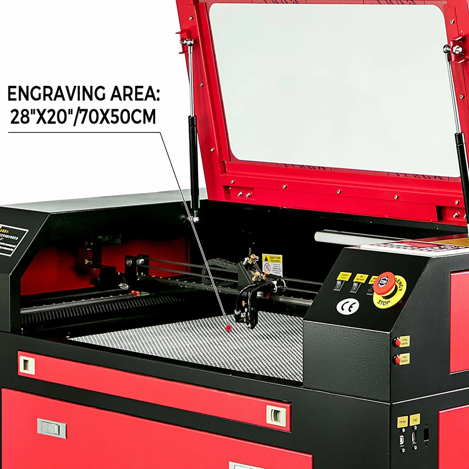 SIHAO Lasergravurmaschine 80W Lasermaschine Gravierer Schneidemaschine RUIDA Digitales Bedienfeld für Holz Acryl – Detail 6