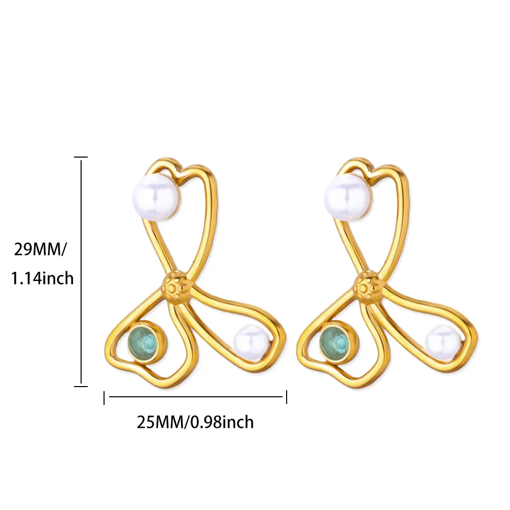 Imitation Pearl Geometric Earrings for Women