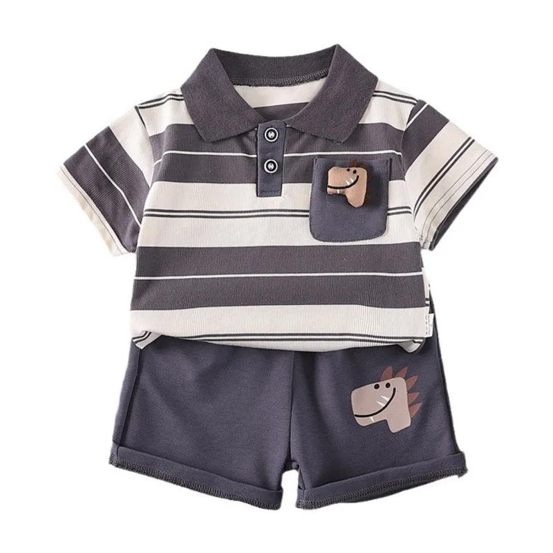 

New Summer Baby Clothes Suit Children Girls Striped T-Shirt Shorts 2Pcs/Set Toddler Boys Clothing Infant Costume Kids Tracksuits