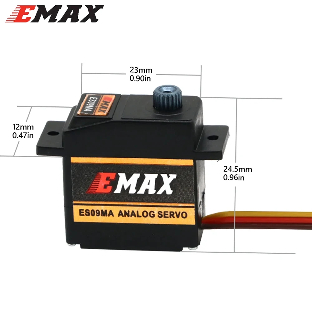 Emax ES09MA 4,8-6,0 В, аналоговый сервопривод перекоса с металлической шестерней, совместимый с Futaba JR для 450, аксессуары для самолетов с хвостовым оперением вертолета thumbnail 6