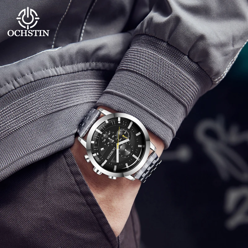 NEW 2022  Chronograph Watch Fashion Casual Military Quartz Sports Wristwatch Full Steel Waterproof Men's Clock Relogio Masculino