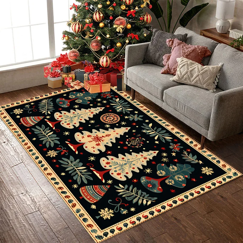 Christmas Carpet Thick Crystal Velvet Indoor