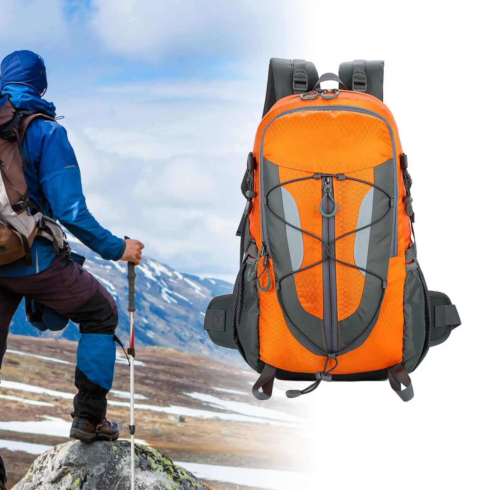 Hiking Backpack Portable for Men Large Capacity Lightweight Camping Rucksack for Running Mountaineering Hunting Cycling Survival