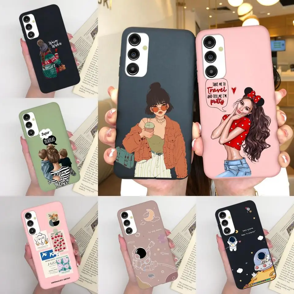 Custodie Per Samsung Galaxy A13 A14 4G 5G Girl Silicone Antiurto Antiscivolo Durevole Moda Semplicità Per Samsung A 13 A 14 Capa