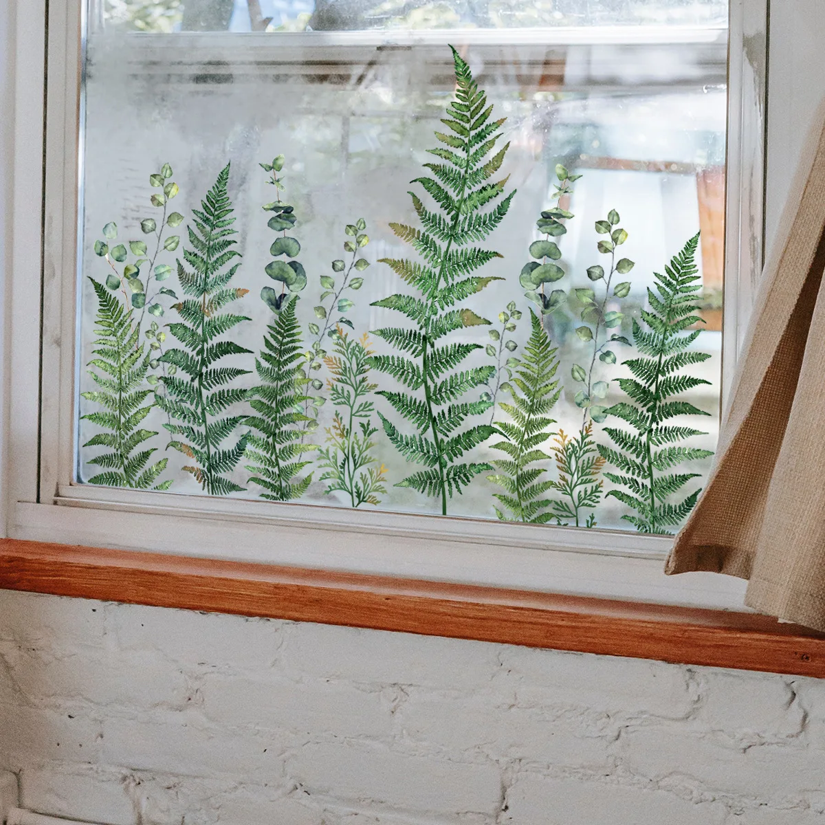 new-style-green-leaf-plant-window-stickers-double-sided-visible-for