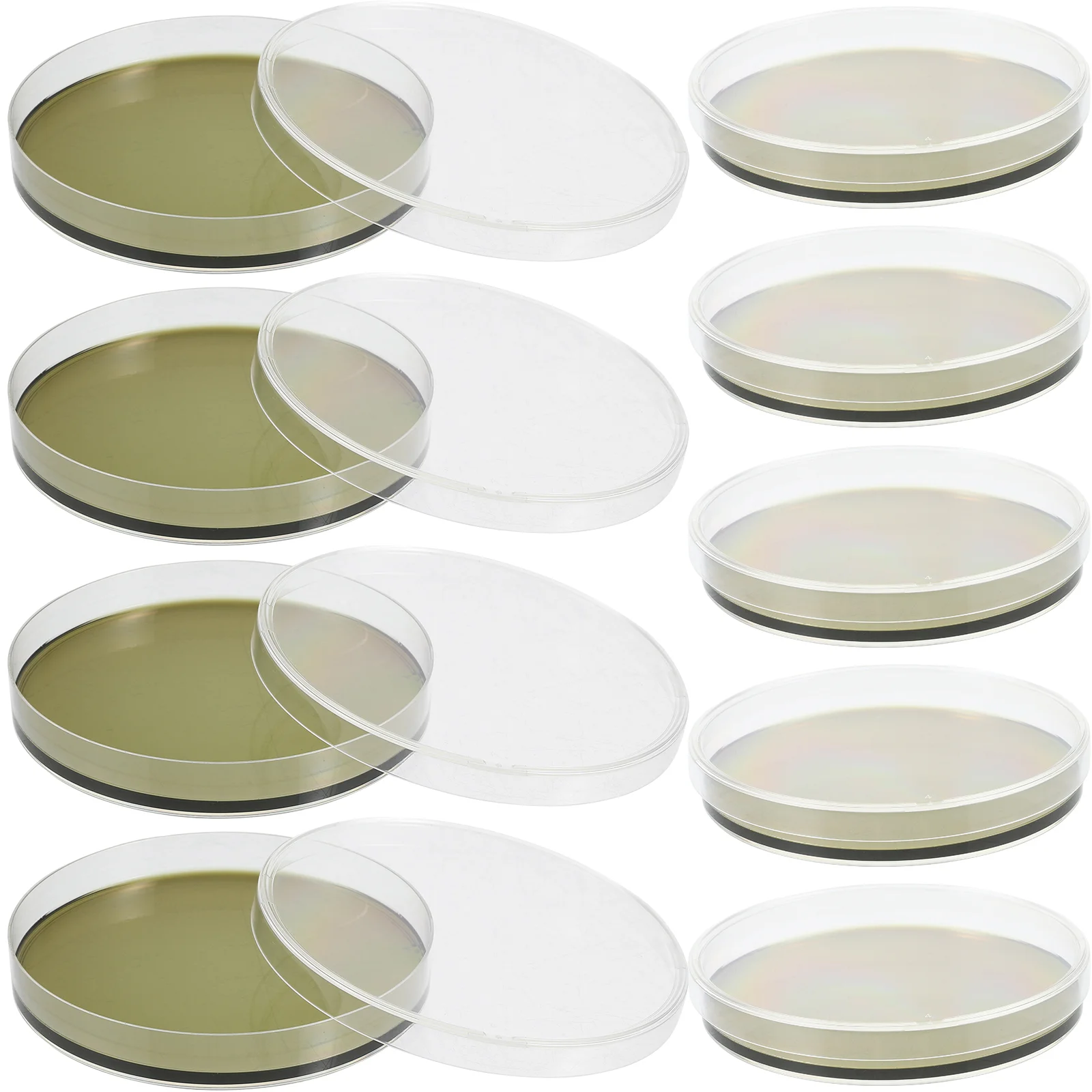 

10 Pcs Petri Dishes Science Experiment Supplies Laboratory Flat Agar Plates for Prepoured