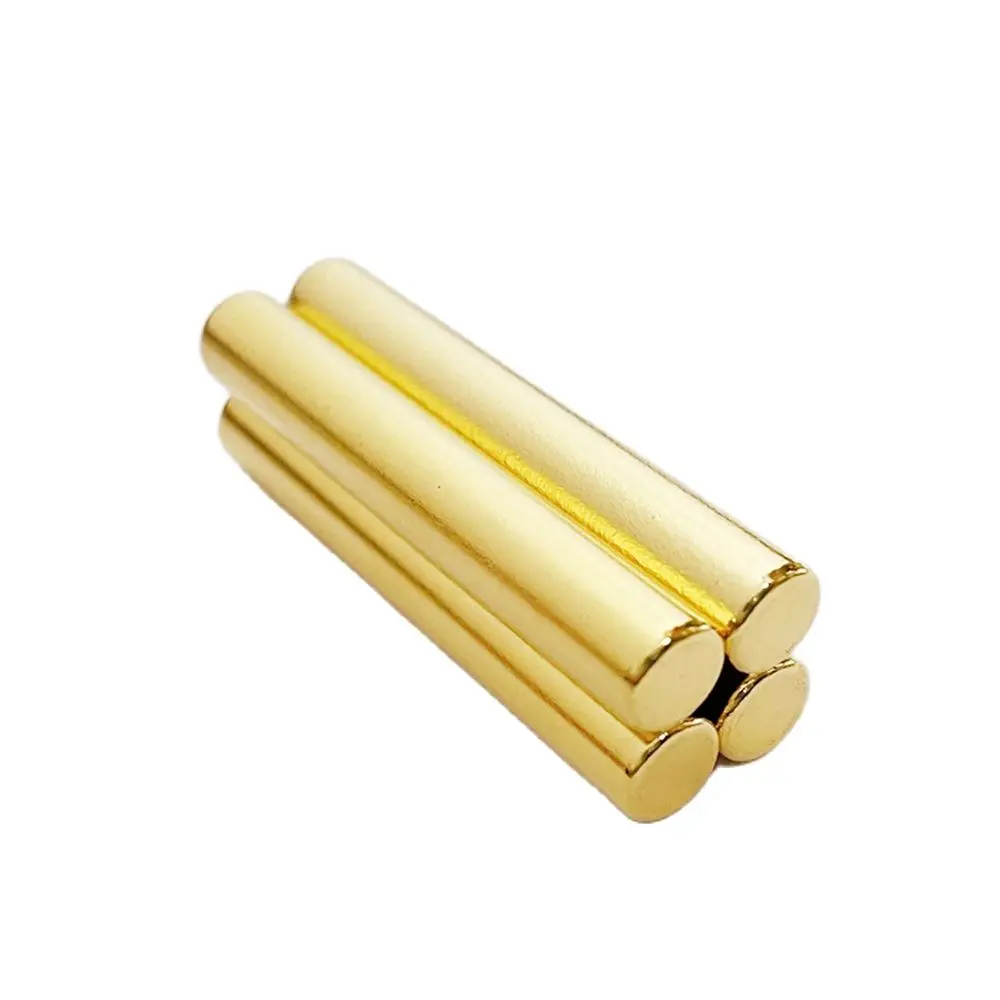 Gold Coating Permanent Neodymium Magnetic Disc Magnets Cylinder