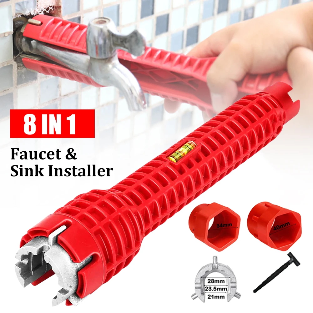 5/8 In 1 Flume Sink Wrench Anti-slip Repair Plumbing Tool Multifunctional English Key Plumbing Pipe Wrench Bathroom Tool Sets 1pc 3 16mm mini alloy steel pipe tubing cutter 1 8 to 5 8 od copper brass aluminum cutting tool hand tool sets
