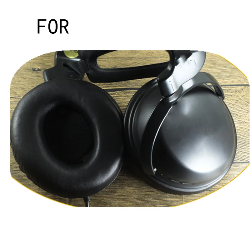 Replacement 1 Pair Sheepskin Protein Leather 115X110MM Ear Pads For MDR-CD750 CD1000 CD2000 CD3000 Headphones Earmuffs black