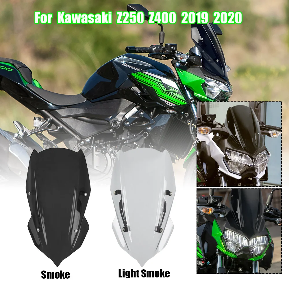 For Z250 Z400 WindScreen Windshield Shield Screen Viser Wind Deflectors Kawasaki Z250 Z400 Z Z400 2019 2022|Windscreens & Wind Deflectors| - AliExpress