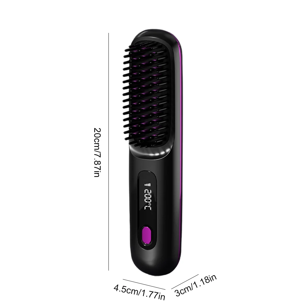 Hair Straightener Hair Straightener Brush Hair Straightener Comb Cordless Ceramic Heated Hot Brush Hair Straightener