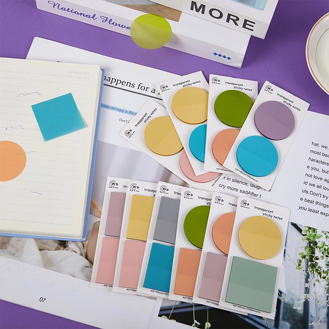 Bloc-Notes autocollant Transparent couleur Morandi, 1 ensemble, papier pour  Notes autocollantes quotidiennes pour liste de choses à faire, fournitures  de papeterie de bureau pour étudiants - AliExpress