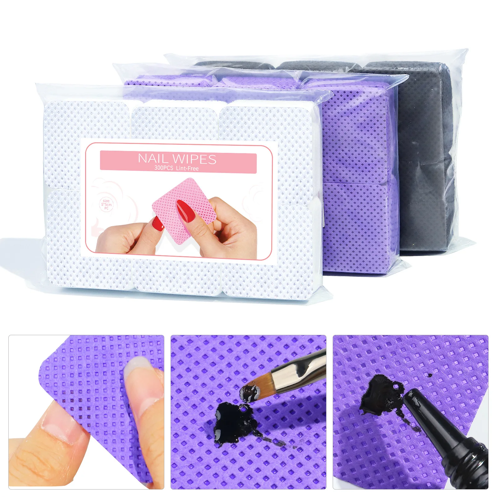 Nail Eyelash Glue Wipe Cotton Pad Magic Nail Polish Remover Nail Polish Towel Nail Polish Remover Cotton Pad 600pcs gel polish remover pad nail wipes cleaning lint free paper soak off manicure cotton napkins wrap tool