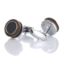 High Quality Retro Round French Shirt Cufflinks For Father Gifts Men's Cuffs Buttons Wedding Groomsmen Farors Jewelry