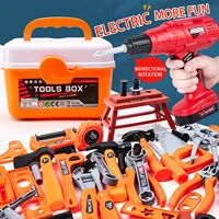 Children's Tool Set with Electric Toy Drill Kids Power Toy Pretend Play Tools Kit for Boys Girls Education Montessori Learning 1
