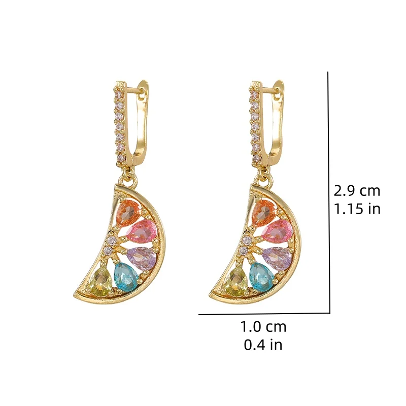 Micro-inlaid Jewelry Lemon Fruit Earrings Classic Personality Gorgeous Stainless Steel Earrings fruit earrings