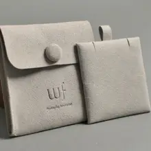 

50Pcs/Lot button microfiber Bag Jute Gift Bags Multi Size Jewelry Packaging Wedding Bags with Candy Bag display Custom Logo