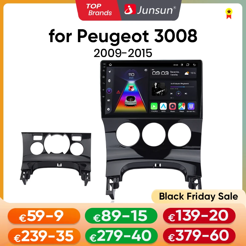 Junsun V1 Plus Car Radio For Peugeot wireless CarPlay Android Auto car intelligent systems No 2 din 2din DVD