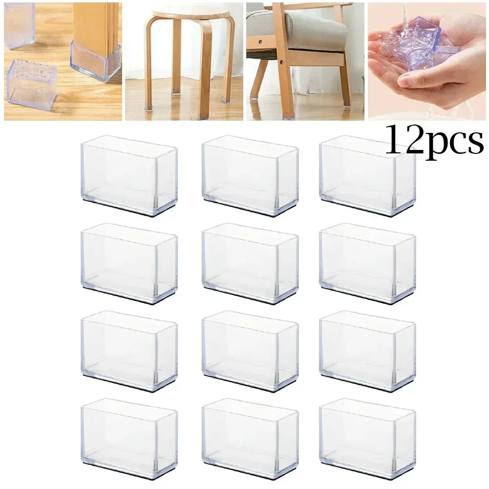12-Pack Silicone Chair Leg Covers - Non-Slip Furniture Floor Protectors