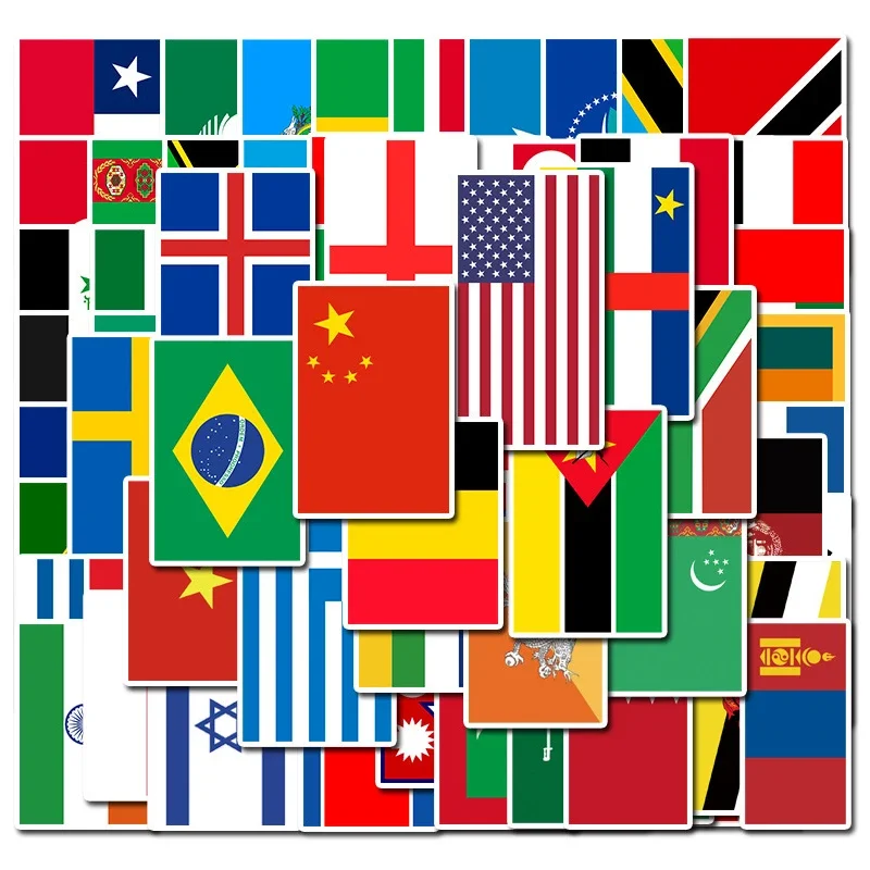 Graffiti Stickers 6-24PCS 8L Icam Europe National Oscam Flag Graffiti Stickers Kids DIY/ccam Classic Toys Motorcycle Car Travel Luggage PVC Decals