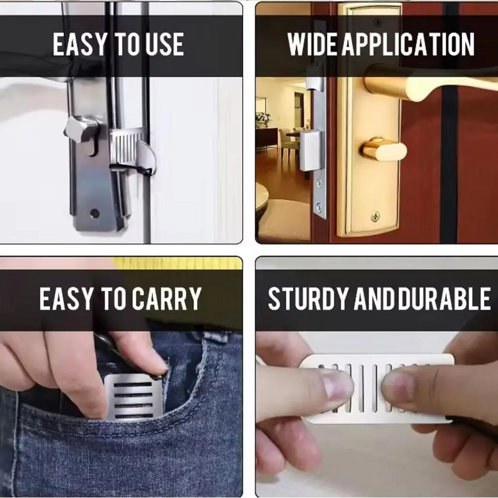 1PC Door Lock Security For Travel Heavy Duty Portable Door Lock Stoppers Hotel Jammer Home Security