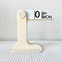 Modern Minimalist Perpetual Desk Calendar - Creative Office and Home Decor (WHITE)