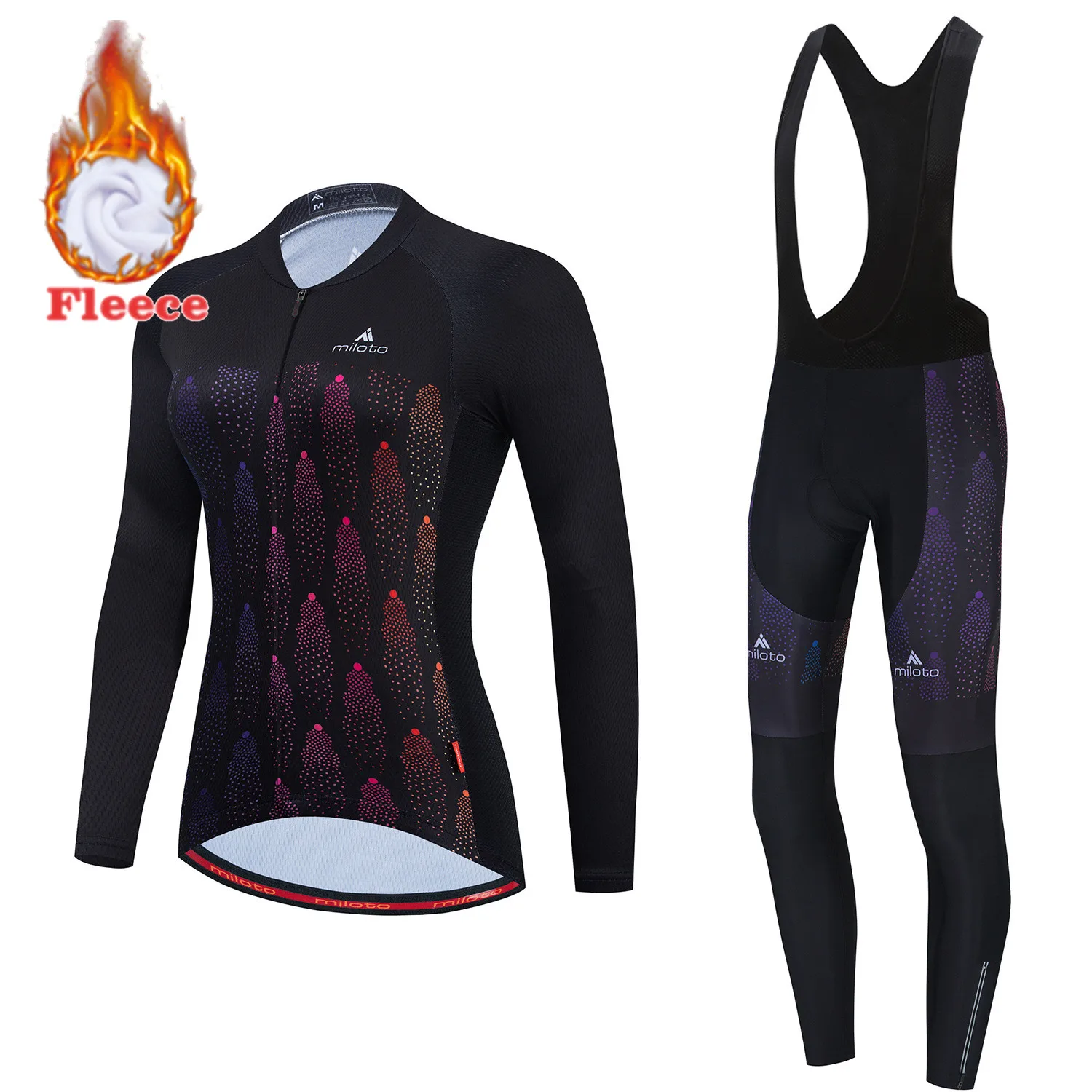 Thermal Fleece Women's Cycling T-Shirt Long Sleeve Winter