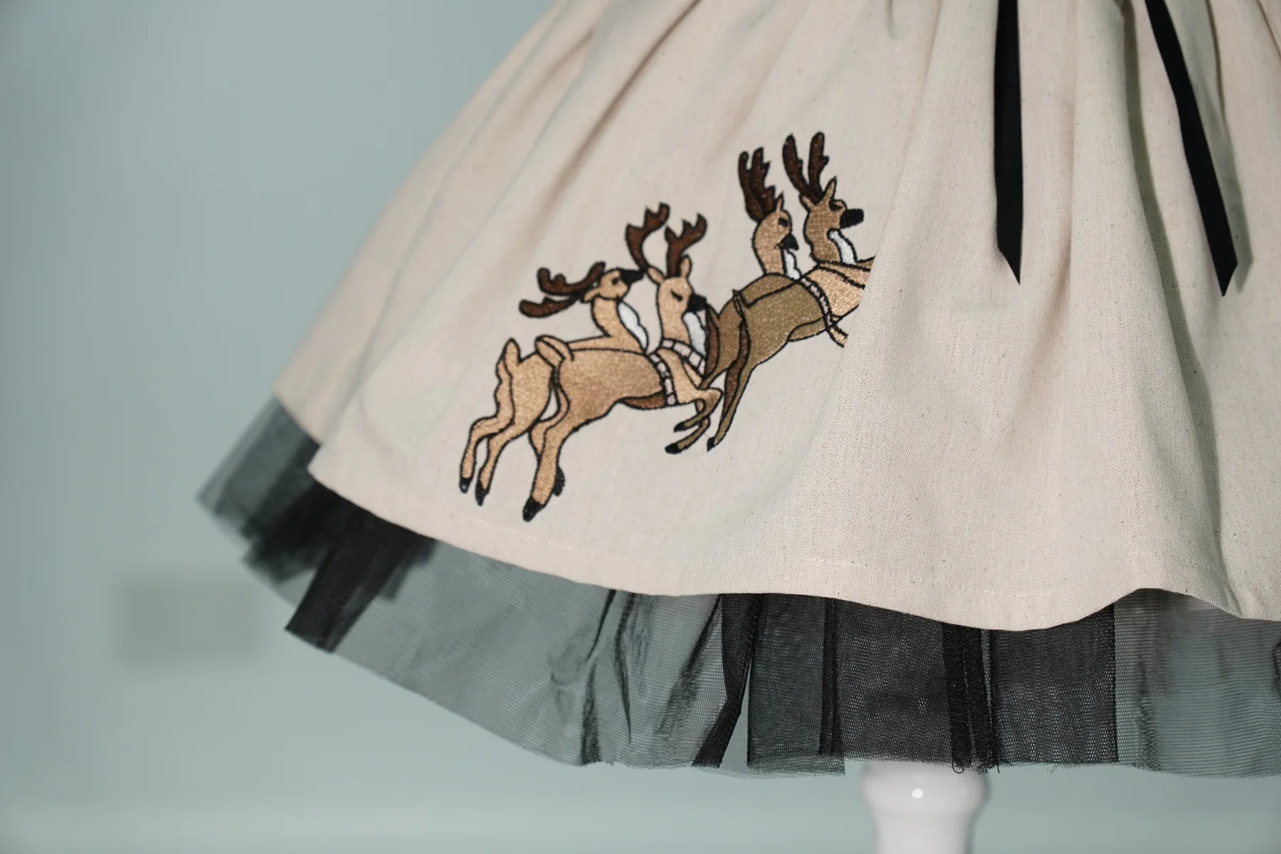 0-12Y طفلة الصيف الأسود الغزلان التطريز التركية خمر فستان الأميرة لعيد ميلاد عطلة عيد الفصح التصوير عيد C105