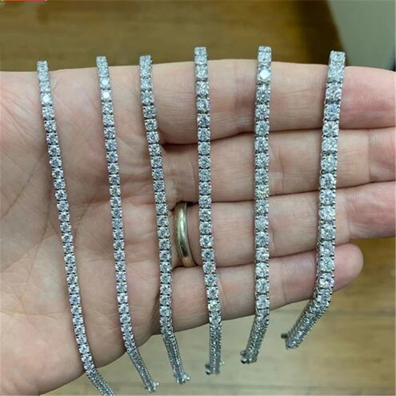 Birthstone Bracelet For Women - 925 Sterling Silver Tennis Bracelet With 9 Sparkling 5mm Gemstones, 11 Inch Length, Prong Setting