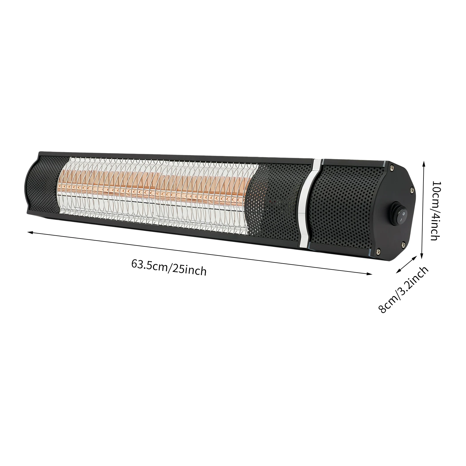 Wandmontierter Außen-Infrarotheizstrahler, Elektrischer Terrassenheizer mit Fernbedienung, Elektrischer Raumheizer (SF-104) für Hinterhöfe – Detail 3