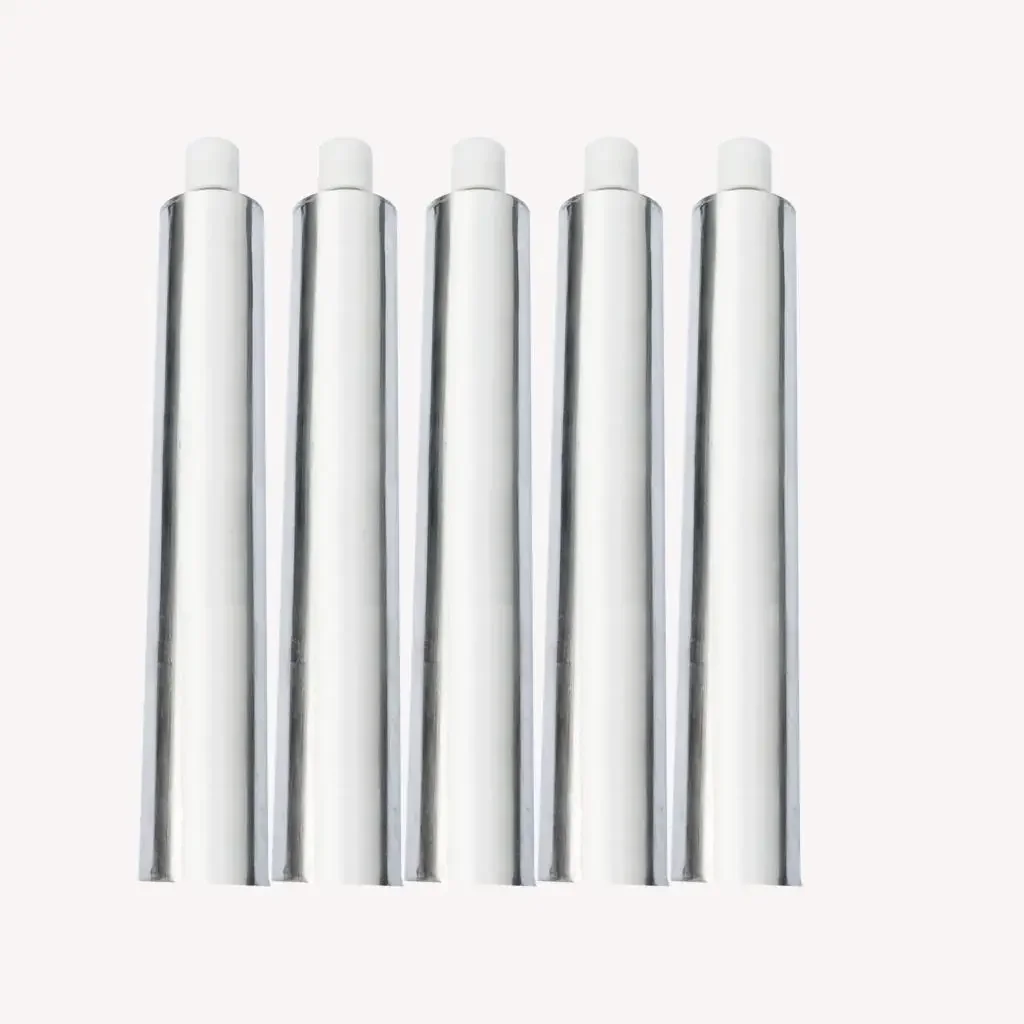 10개/팩 빈 은색 알루미늄 치약 튜브 미봉인 5ml 10ml 30ml 야외 휴대용