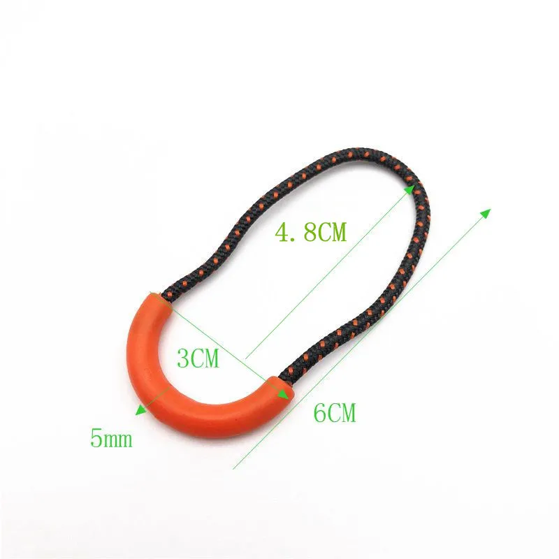Zipper head U-shaped Cord Zipper Pull Strap 10pcs/pack multiple colour Outdoor accessories