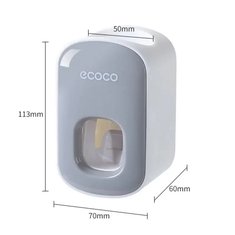 Scf40d47bd60b4d98b2baf3d68a7451a81 Automatic Toothpaste Dispenser Squeezers Toothpaste Tooth Dust-proof Toothbrush Holder Wall Mount Stand Bathroom Accessories Set
