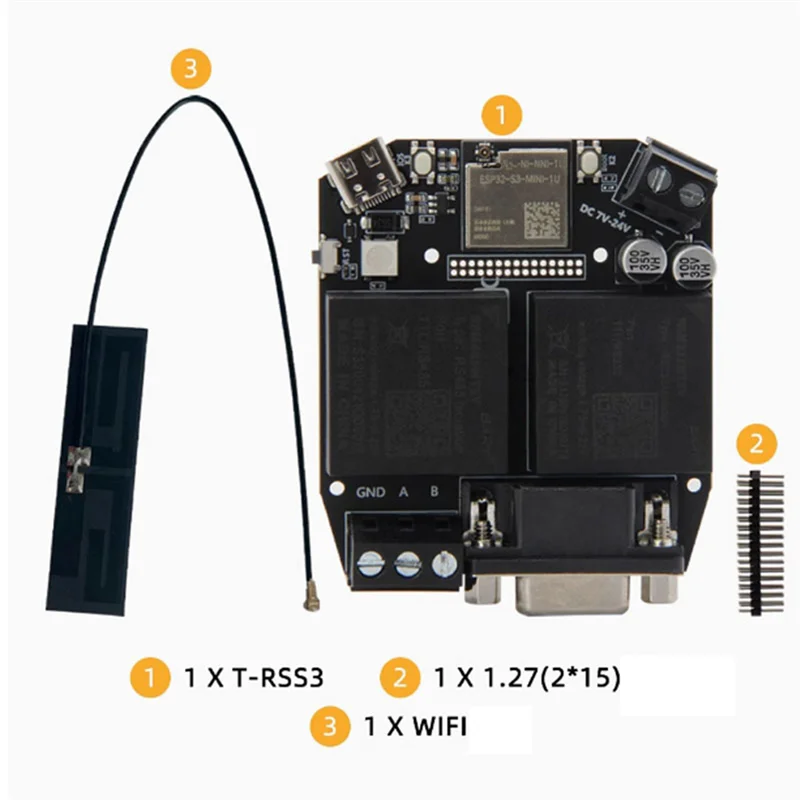 Reliablet-RSS3 ESP32-S3 ���� ���� RS232 RS485 5V ��� �º��� WS2812 Wi-Fi Bluetooth5.0 RSM232MT5V RSM485MT5V