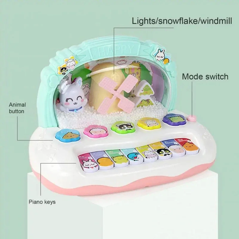 Baby Puzzle Music Piano Toy with Snowflake Led Light Children's Early Education Electronic Toys for Kids New Year Christmas Gift 4