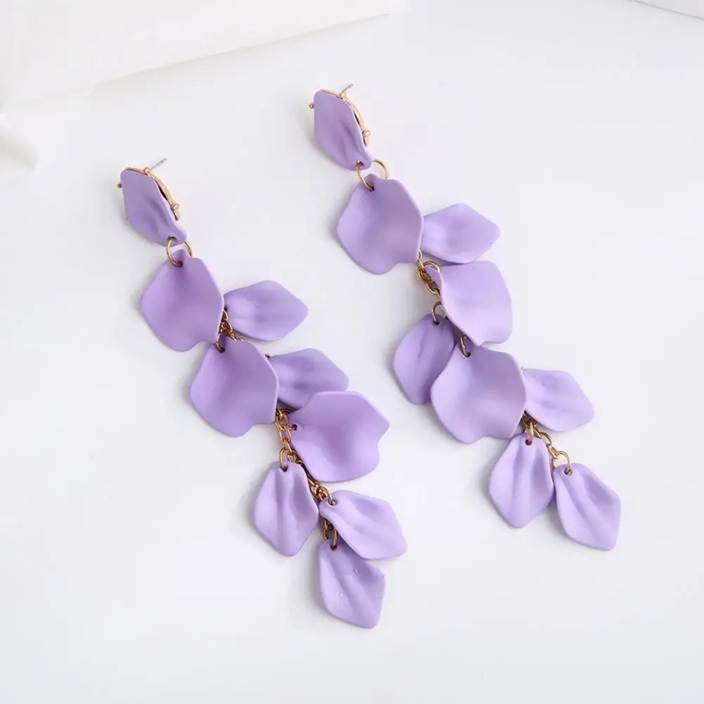 Sophisticated Bohemian Earrings Elegant Petal Earrings for Women Retro Lightweight Jewelry for Prom Cocktail Parties Long Dangle